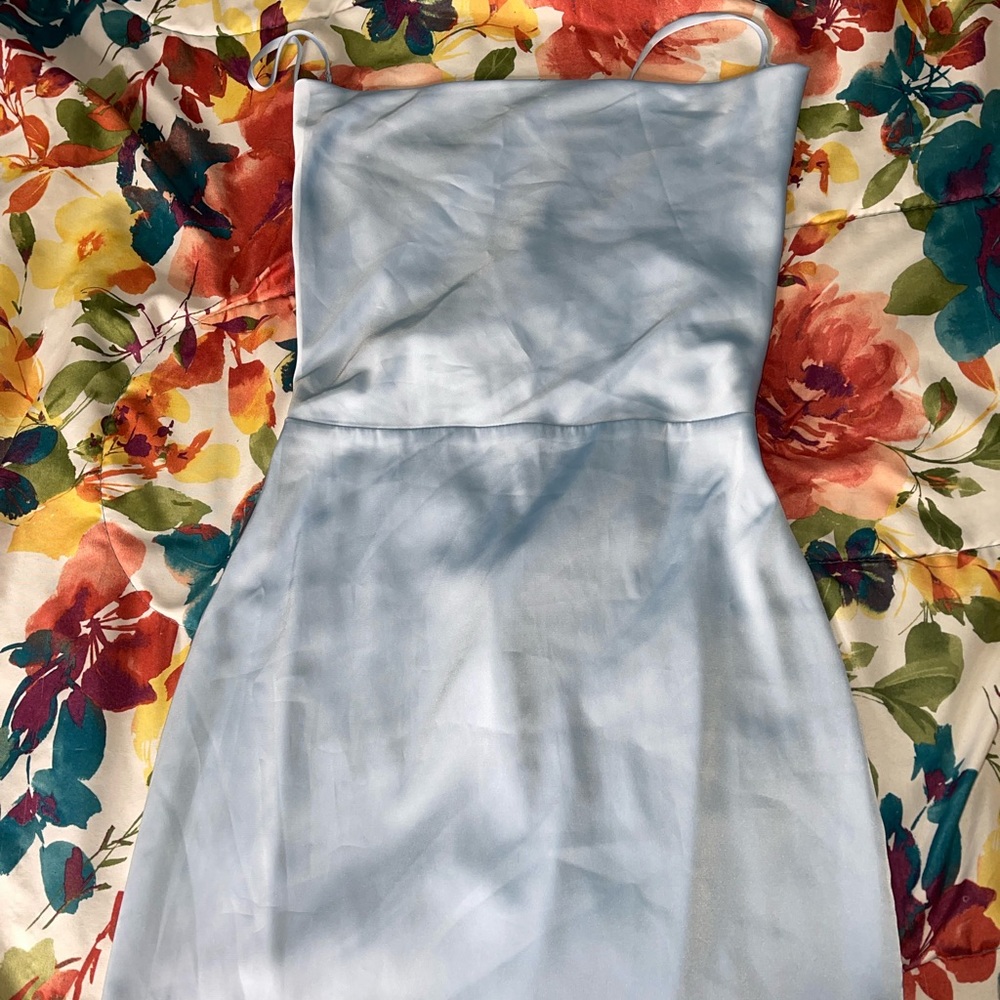 Fashion Nova Backless Baby Blue Mini Dress in a Small